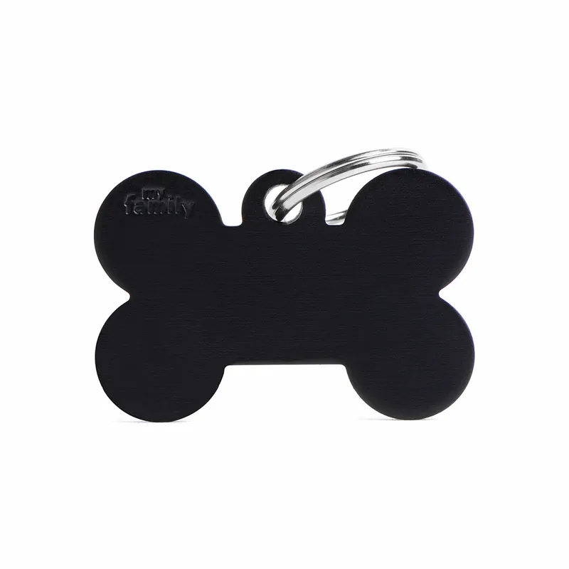 Mega-Angebot MY FAMILY Basic Big Bone Aluminum Tag schwarz Hundemarke